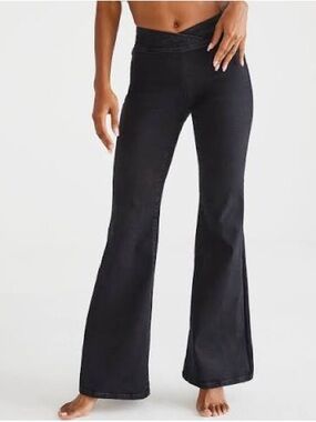 Aeropostale Black Pull-On Flare Pants